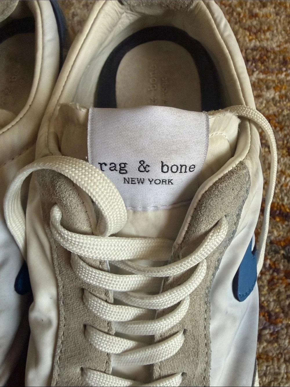 Rag &Bone Retro Runner Sneakers in White & Blue